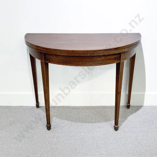 Geo III Mahogany Crossbanded D Shaped Foldover Card Table