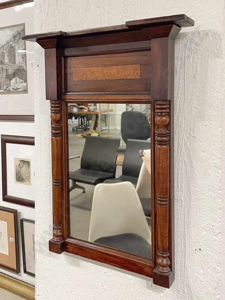C19th Mahogany Wall Mirror Image 1++