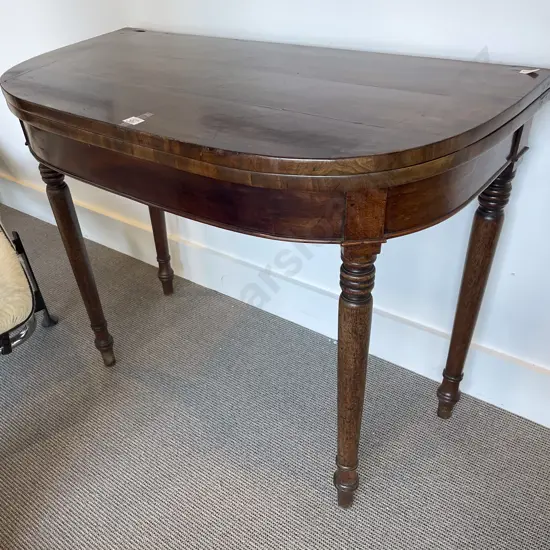 Regency Mahogany D Shaped Foldover Card Table