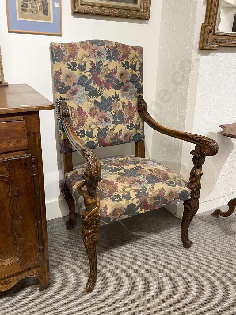 Late C18th or Early C19th European Walnut Open Armchair Image 1++