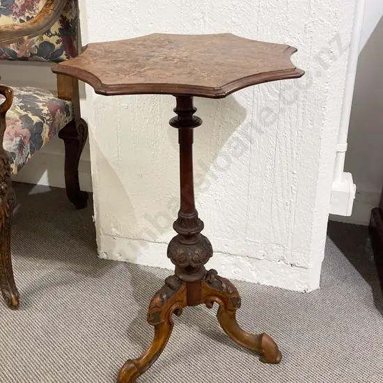 Vict Burr Walnut & Marquetry Wine Table