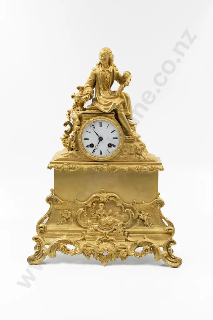 C19th French Ormolu Mantle Clock & Stand Image 1++