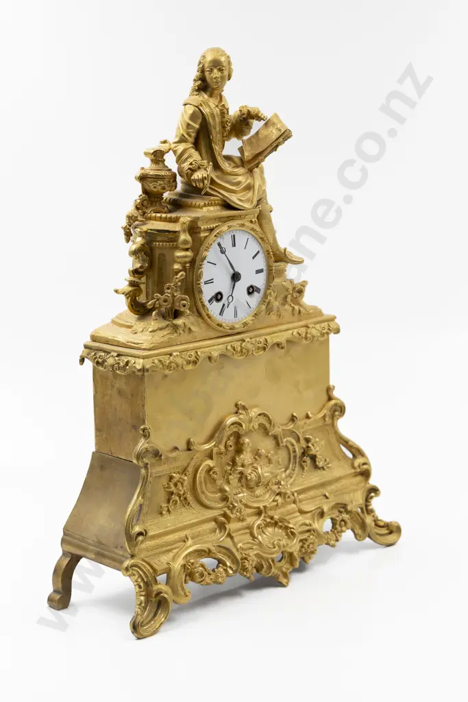 C19th French Ormolu Mantle Clock & Stand Image 1++
