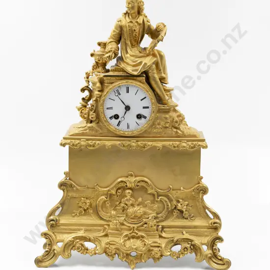 C19th French Ormolu Mantle Clock & Stand
