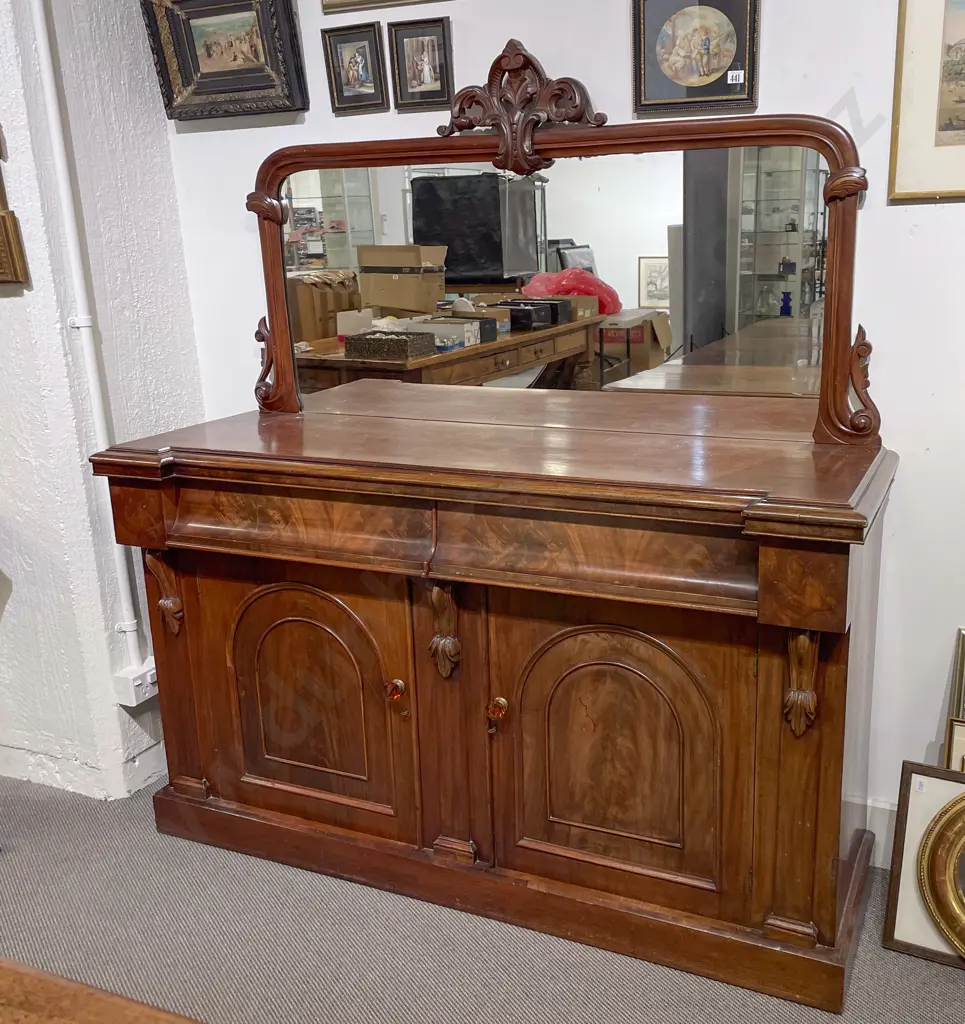 Vict Mahogany Mirror Back Sideboard Image 1++