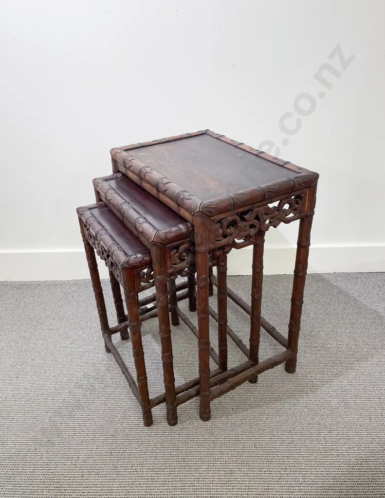 Late C19th Chinese Rosewood Nest of Tables Image 1++