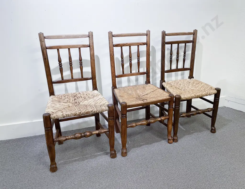 Set of Three C9th Elm Country Kitchen Chairs Image 1++