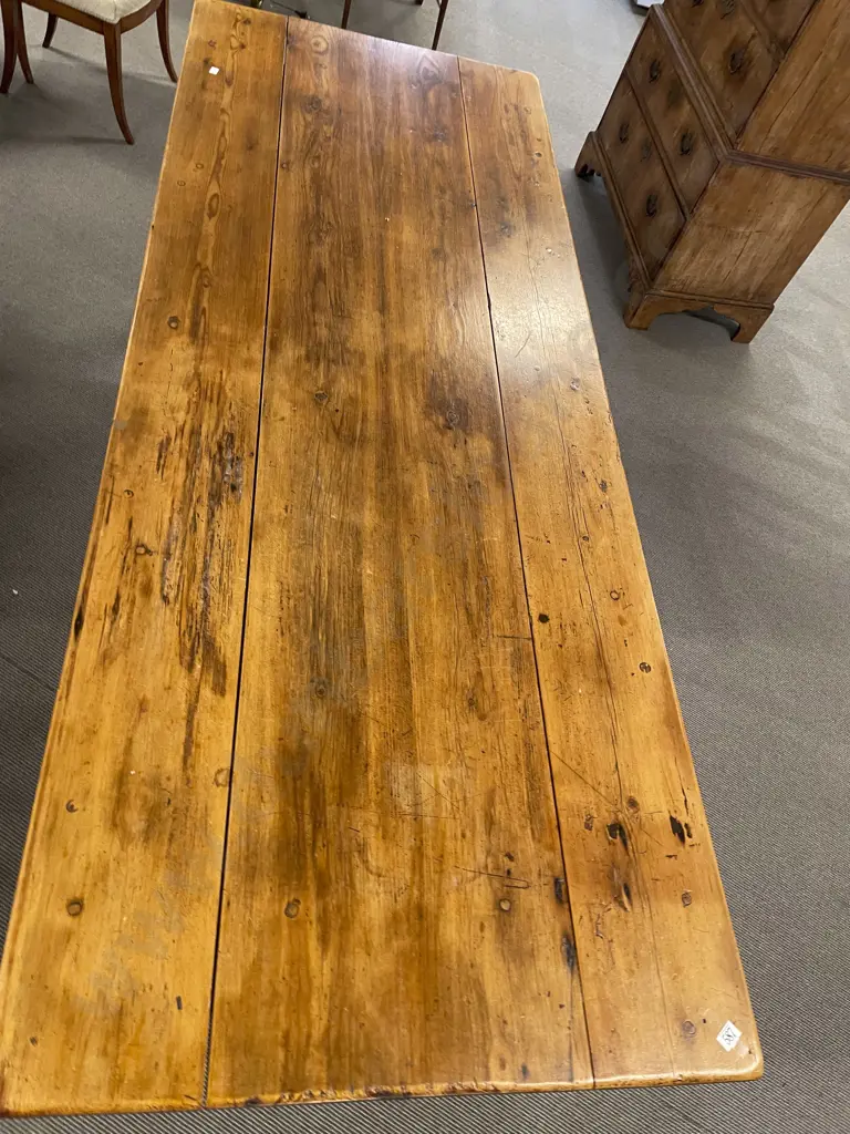 C19th French Provincial Fruitwood Farmhouse Table Image 1++