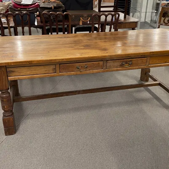 C19th French Provincial Fruitwood Farmhouse Table