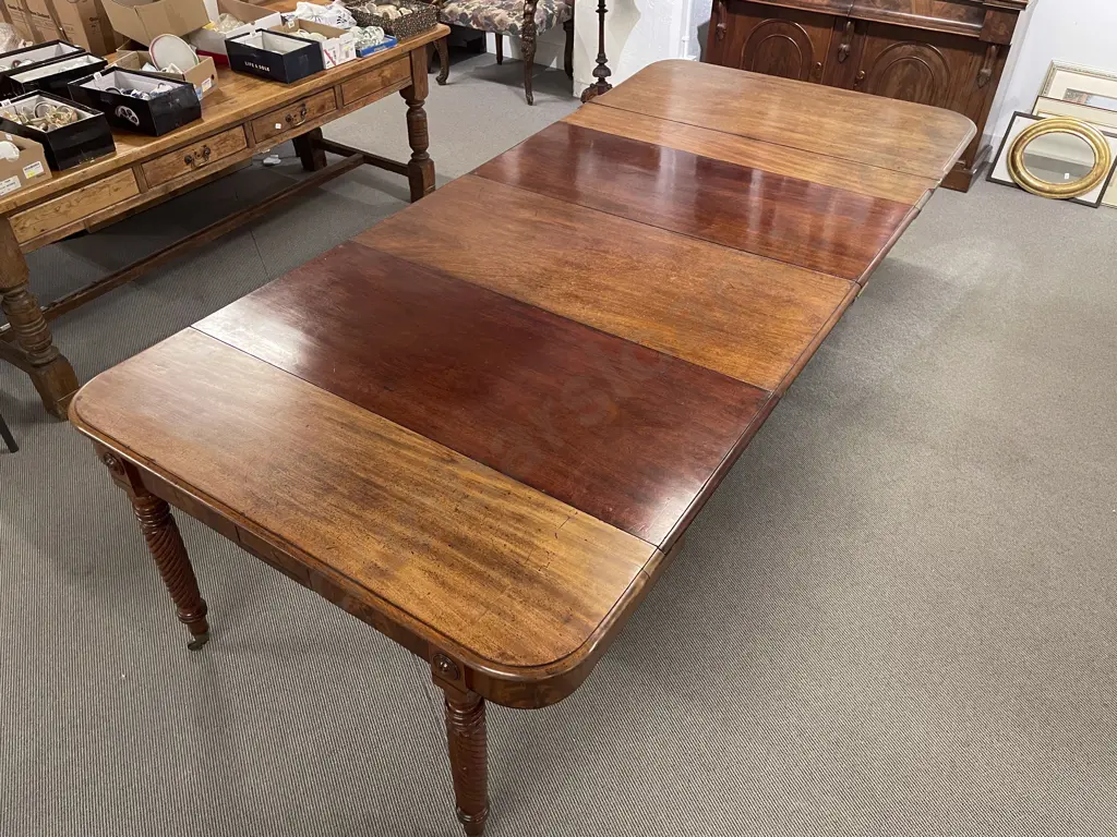Regency Mahogany Campaign Extension Dining Table Image 1++