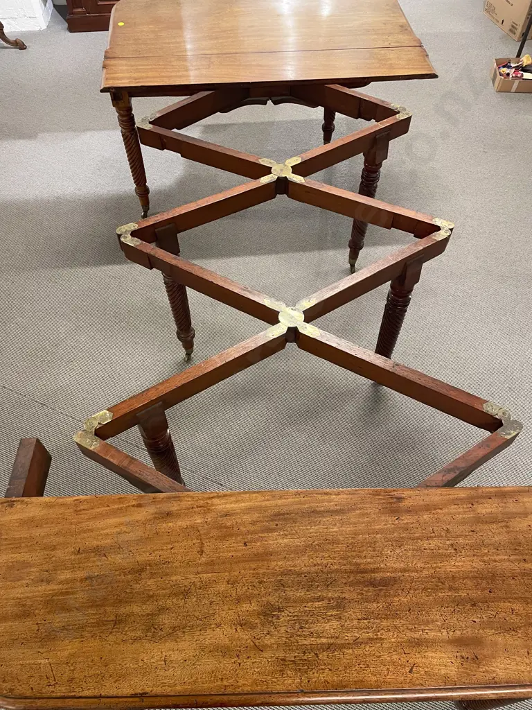 Regency Mahogany Campaign Extension Dining Table Image 1++