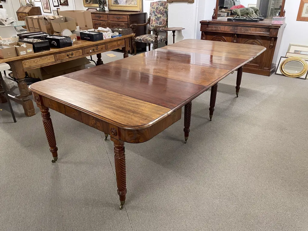 Regency Mahogany Campaign Extension Dining Table Image 1++