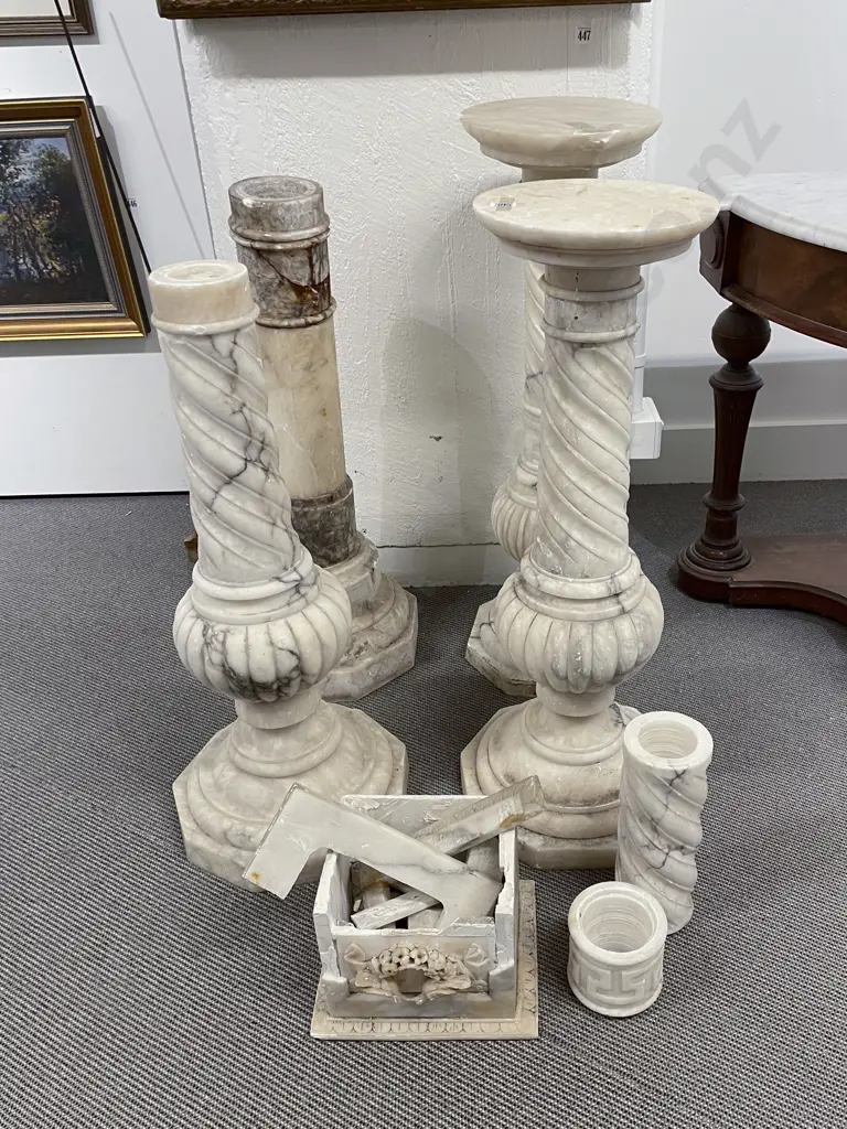 Group of Four C19th Italian Marble Columns Image 1++