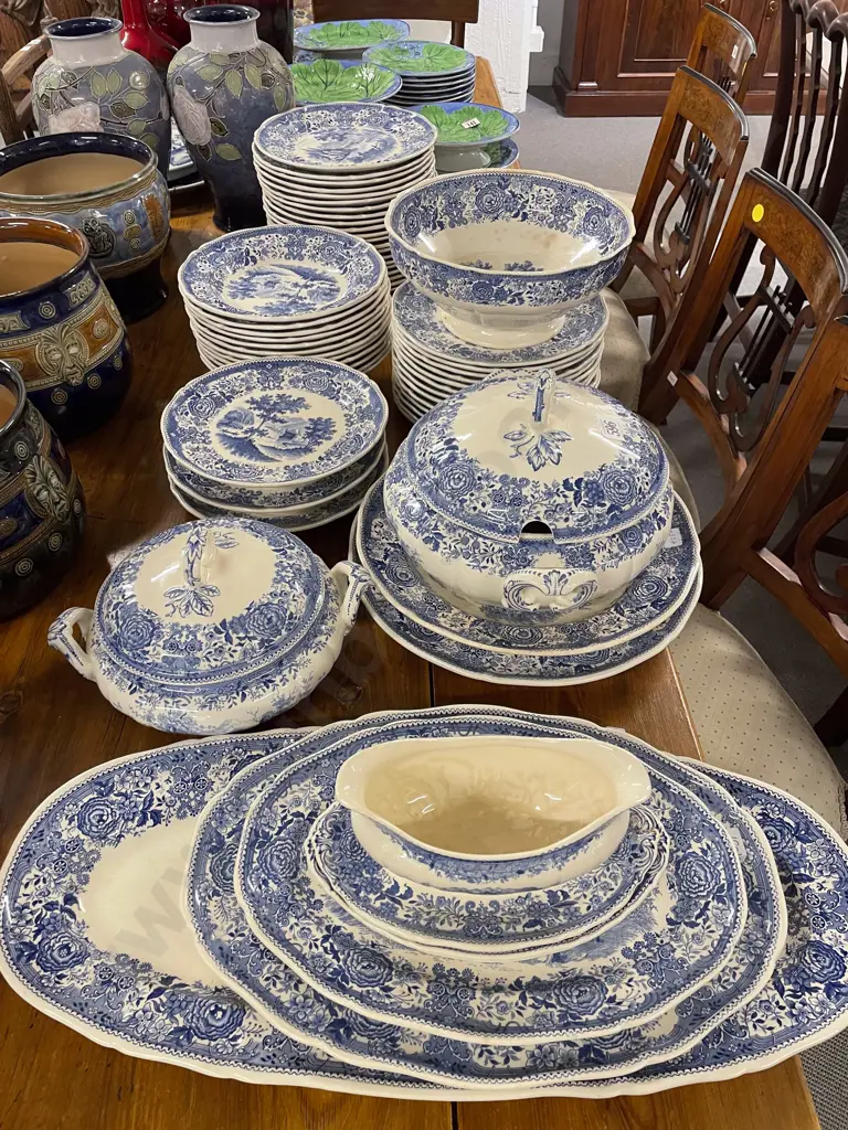 Villeroy & Boch :"Burgenland" Pattern Blue & White Dinner Service Image 1++