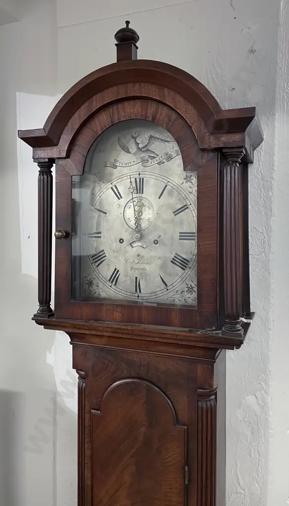 Geo III Longcase Clock by C.F. Crens of Plymouth Image 1++