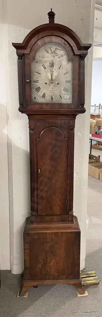 Geo III Longcase Clock by C.F. Crens of Plymouth Image 1++