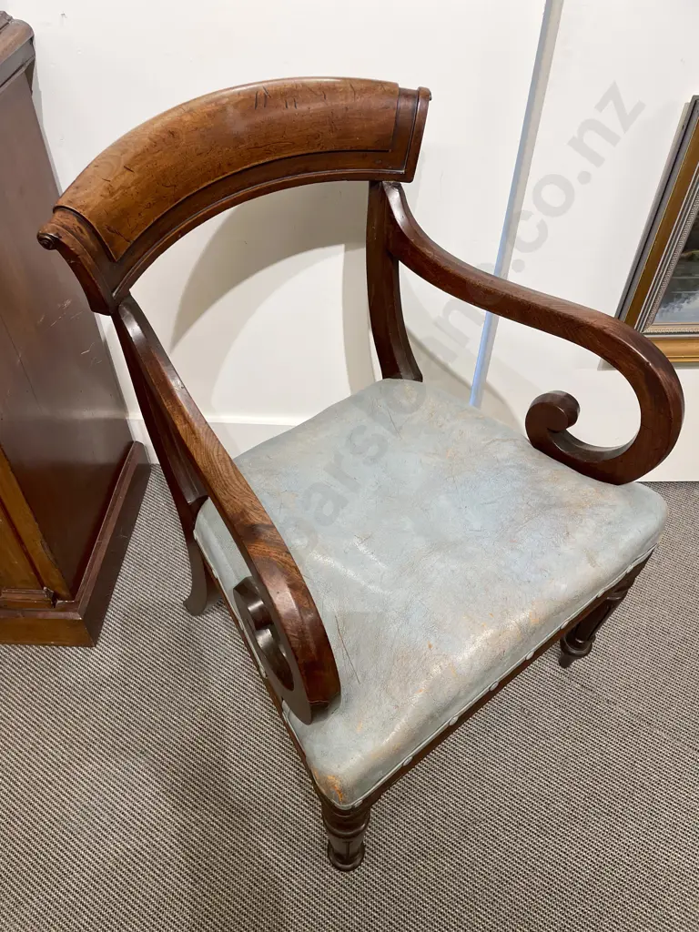 Wm IV Mahogany Elbow Chair Image 1++