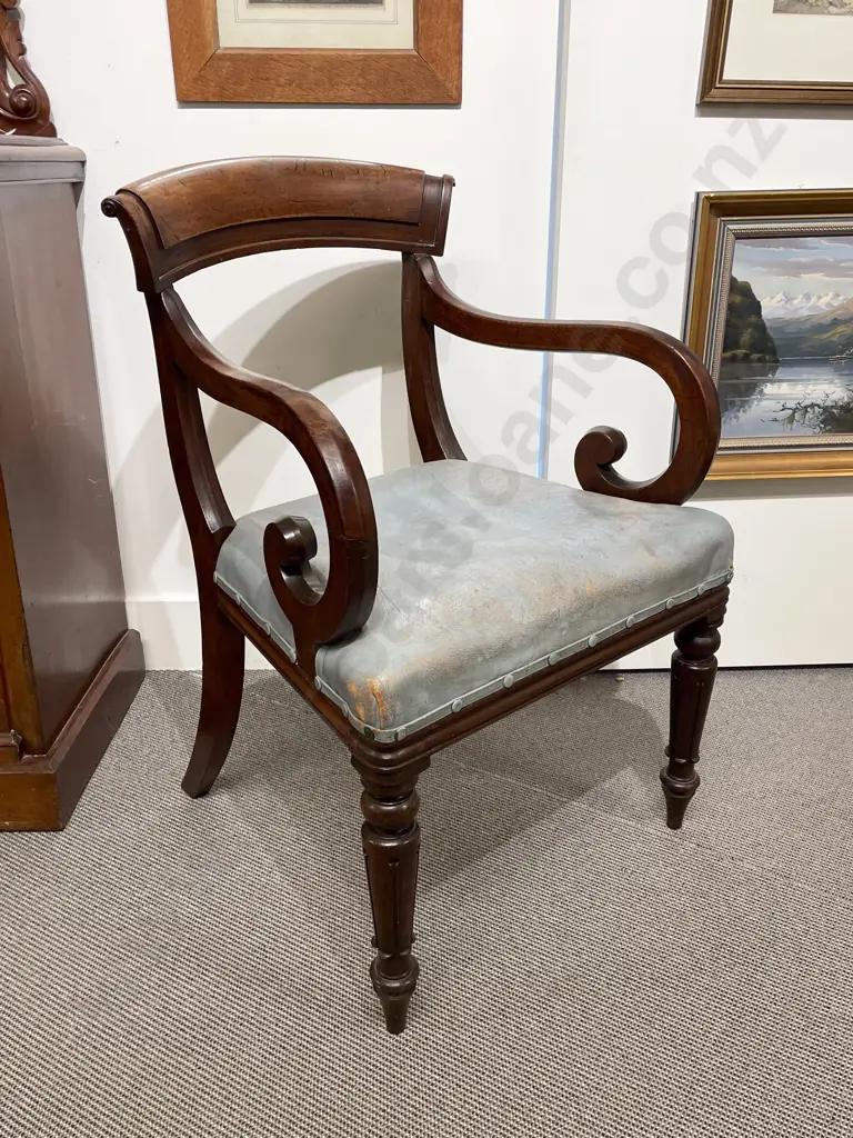 Wm IV Mahogany Elbow Chair Image 1++