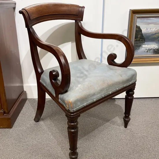 Wm IV Mahogany Elbow Chair