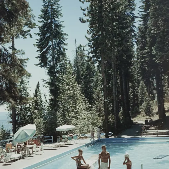 Slim Aarons (American 1916 - 2006) - Pool at Lake Tahoe