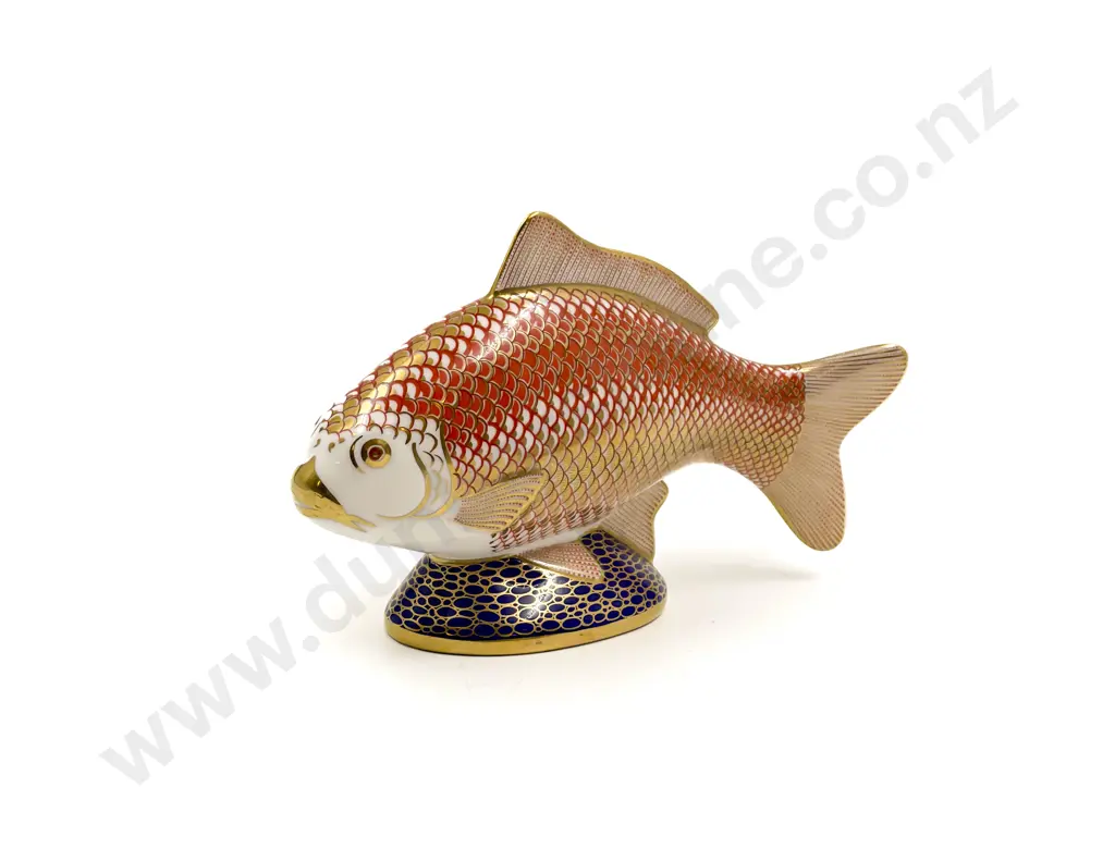 Royal Crown Derby "Golden Carp" Paperweight Image 1++