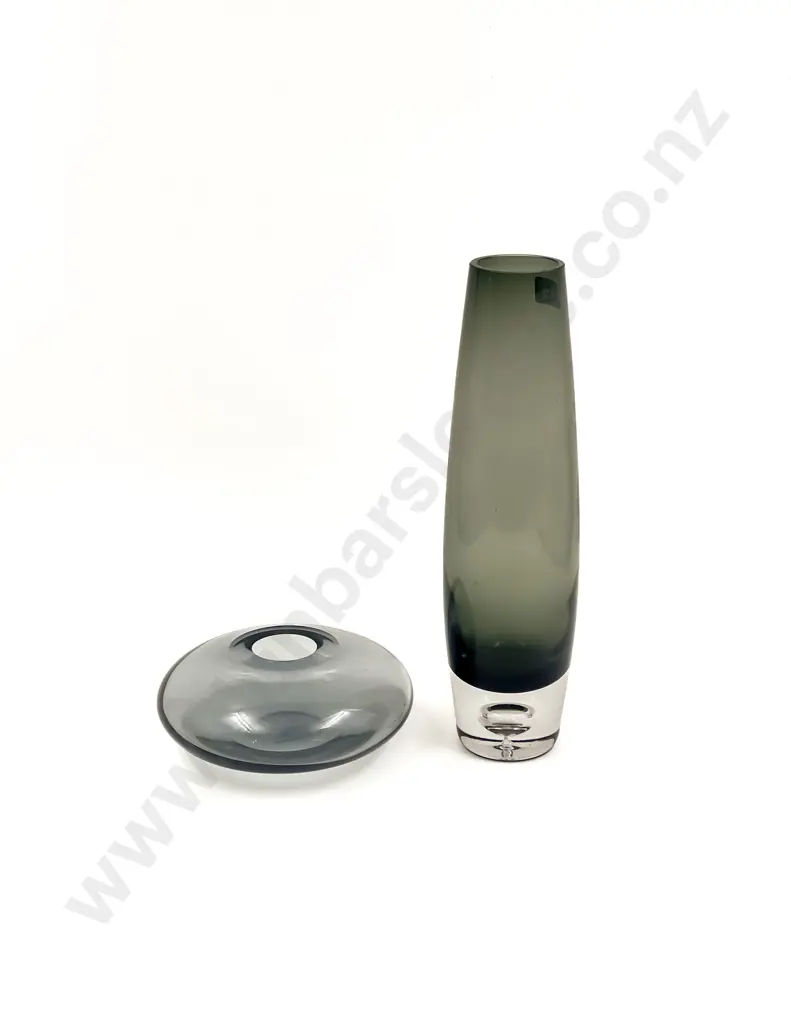 Royal Doulton Squat Art Glass Vase together with Tall Scandinavian Style Art Glass Vase Image 1++