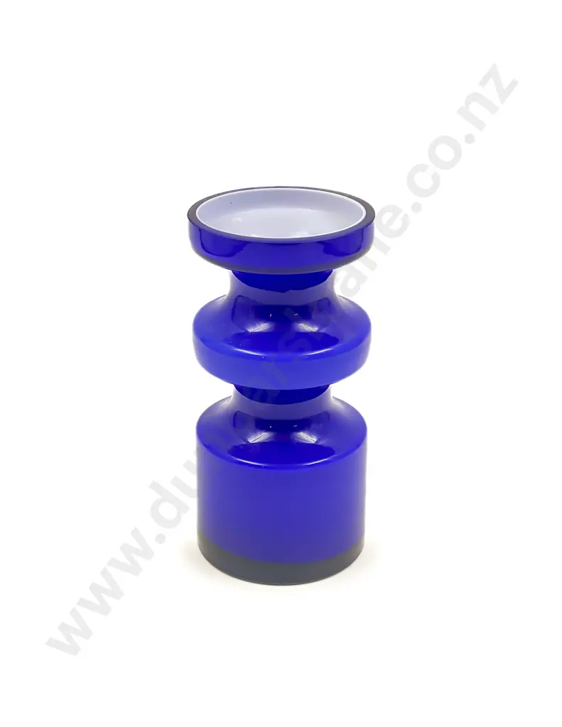 C1970's Cobalt Cased Glass Vase by Per Olof Strom for Alsterfors Image 1++
