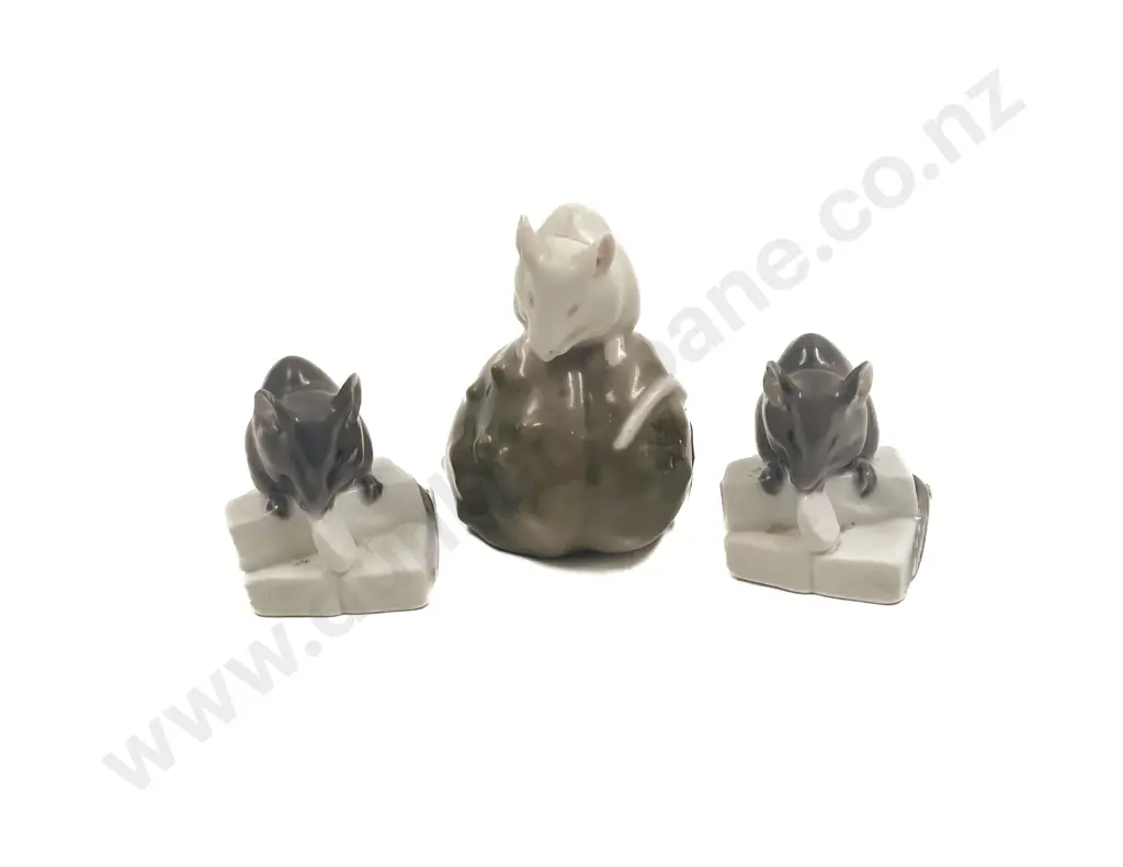 Three Royal Copenhagen Mouse Ornaments Image 1++