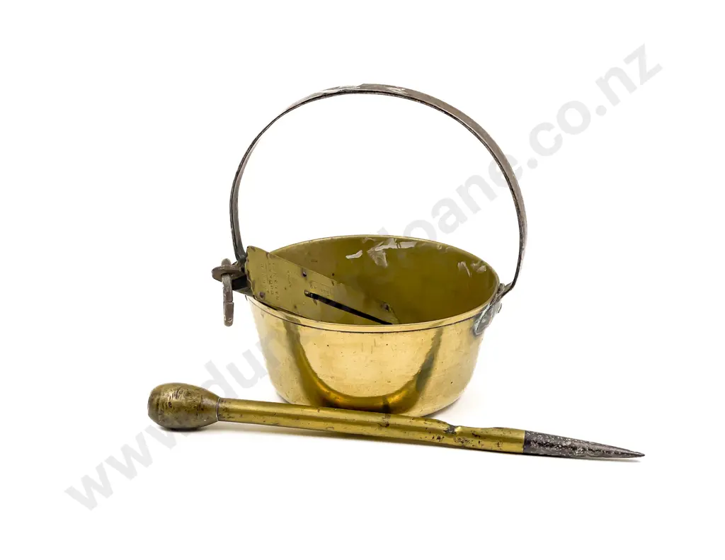 Victorian Brass Pot with Scale Hook and Other Image 1++