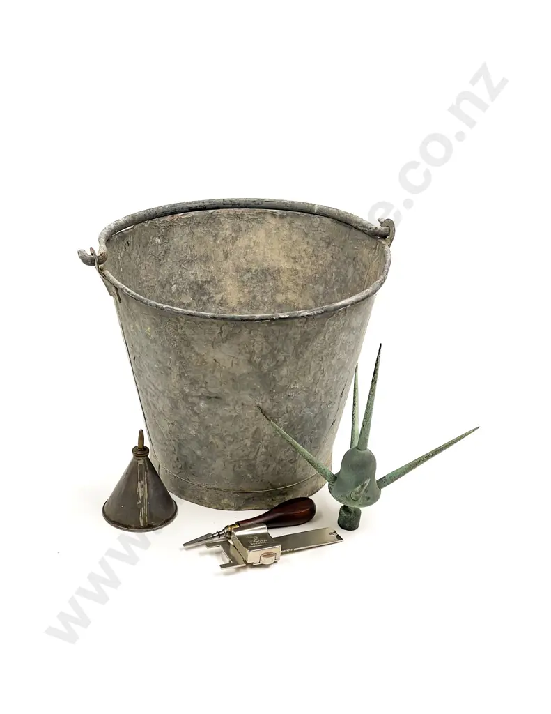 Quantity of Assorted Vintage Including Metal Bucket & Vase Image 1++