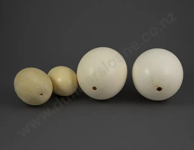 Two Ostrich Eggs & Two Resin Eggs Image 1++