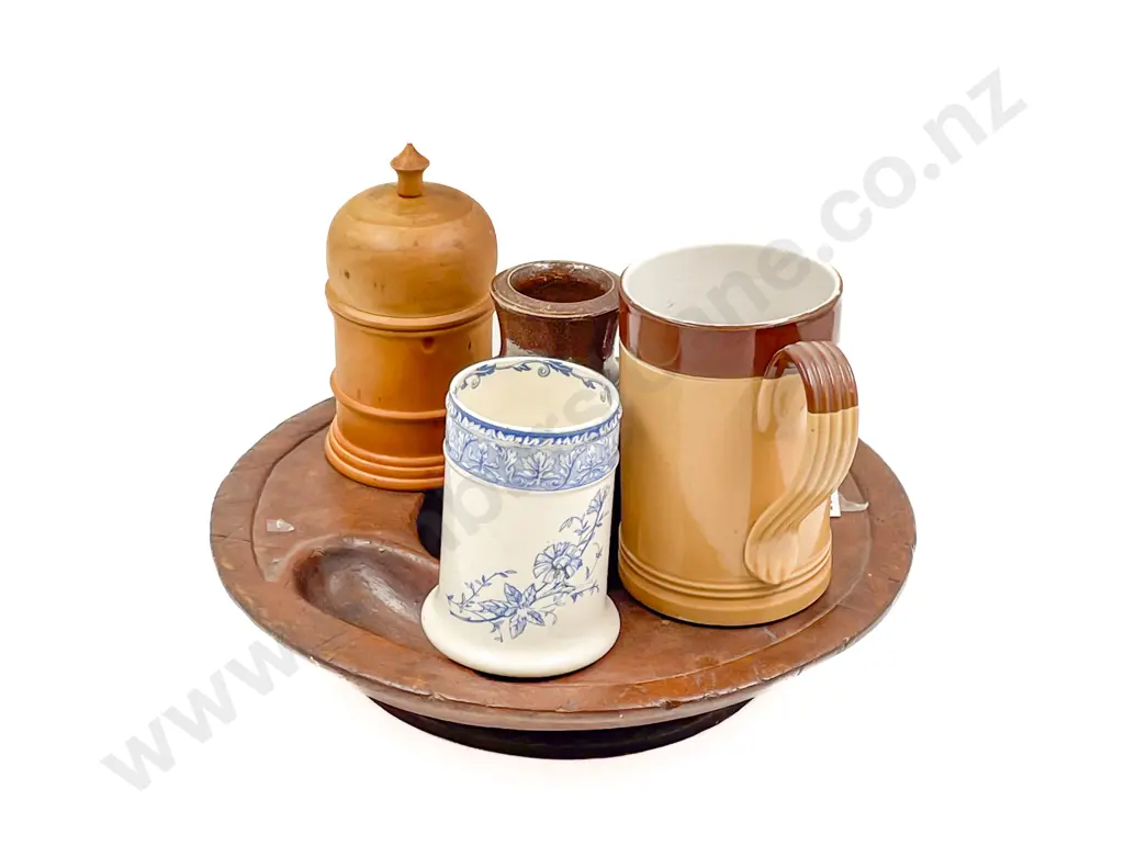Vintage Wooden Tray Treen Royal Doulton Mug & Assorted Image 1++