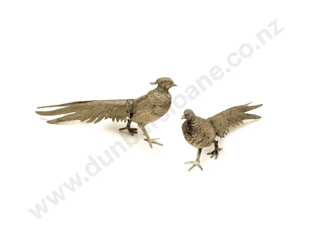 Two Metal Pheasant Ornaments Image 1++