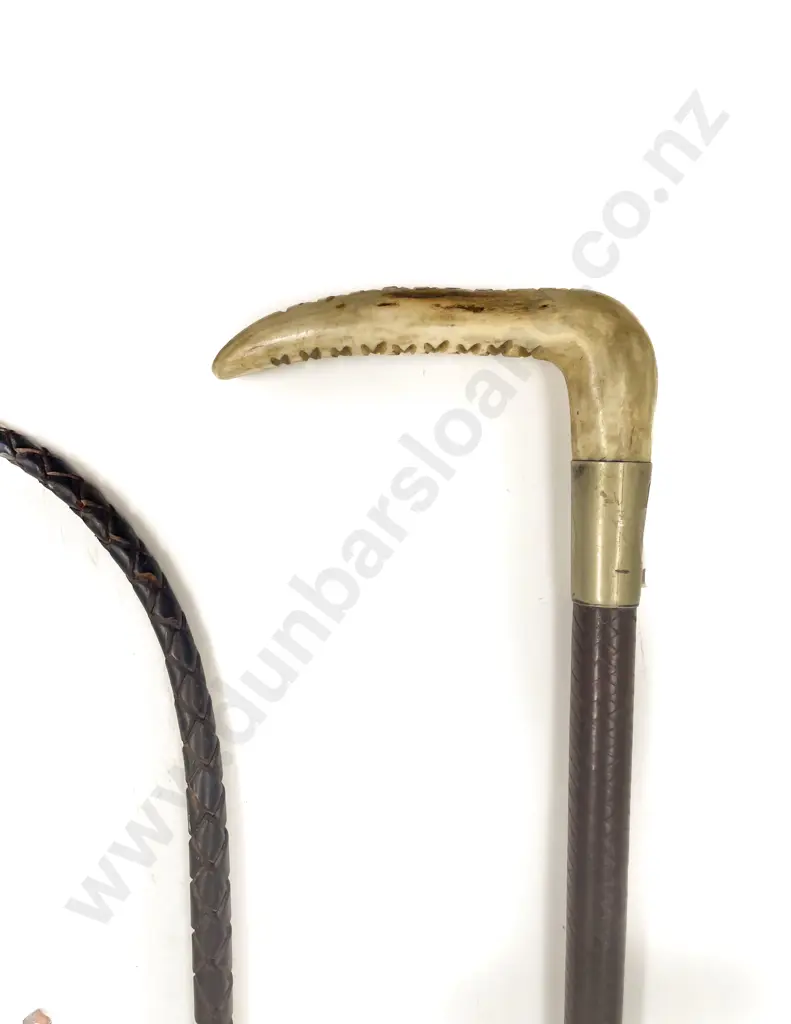 Riding Crop with Leather Whip Extension Image 1++