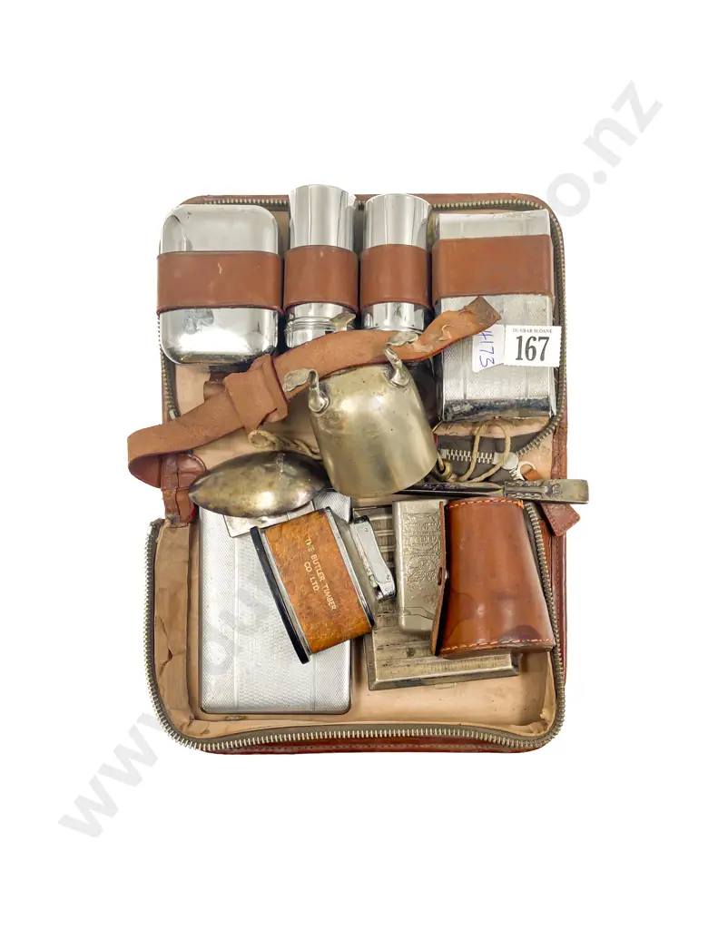 Early C20th Cased Gents Vanity Set with Other Assorted Vintage Image 1++