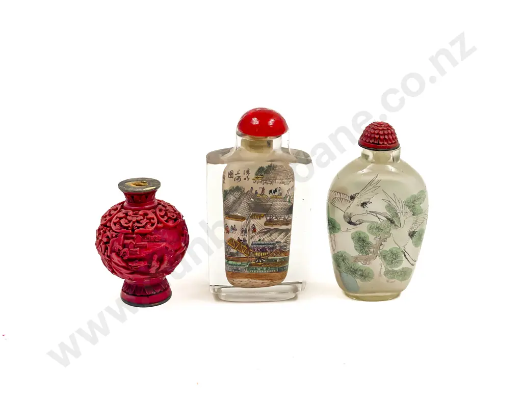 Three Oriental Snuff Bottles Image 1++