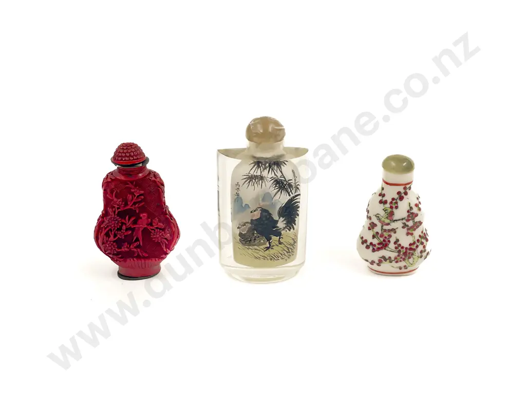 Three Oriental Snuff Bottles Image 1++