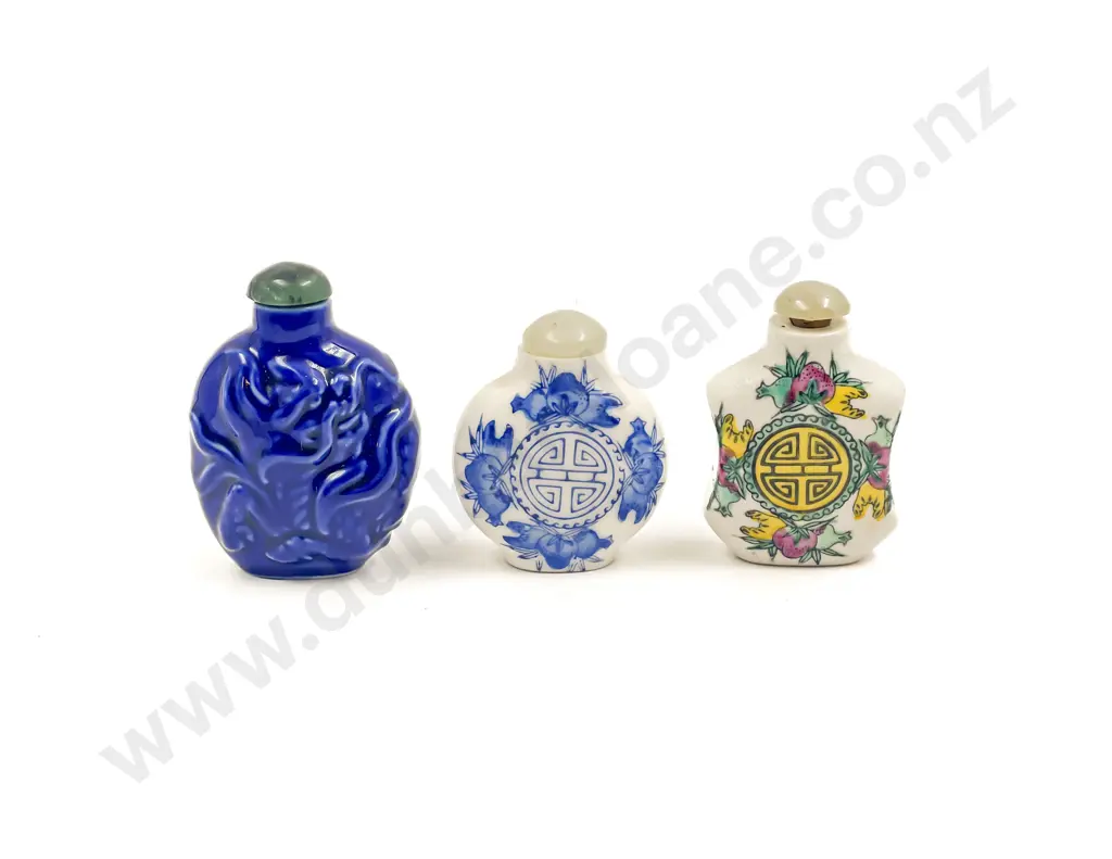 Three Oriental Snuff Bottles Image 1++