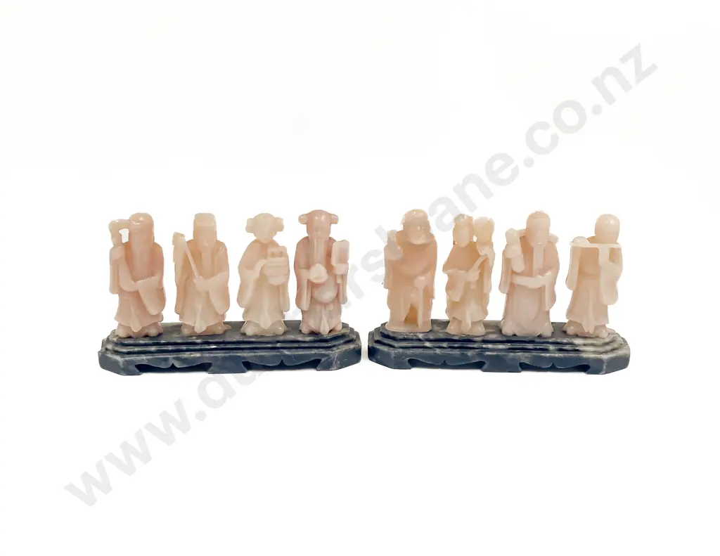 Two Soapstone Desk Ornaments of Sages Image 1++