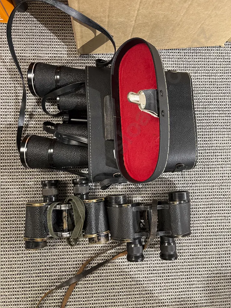 Cased Hanimex 7x50 Binoculars with Two Others (PHOTO CHANGE) Image 1++