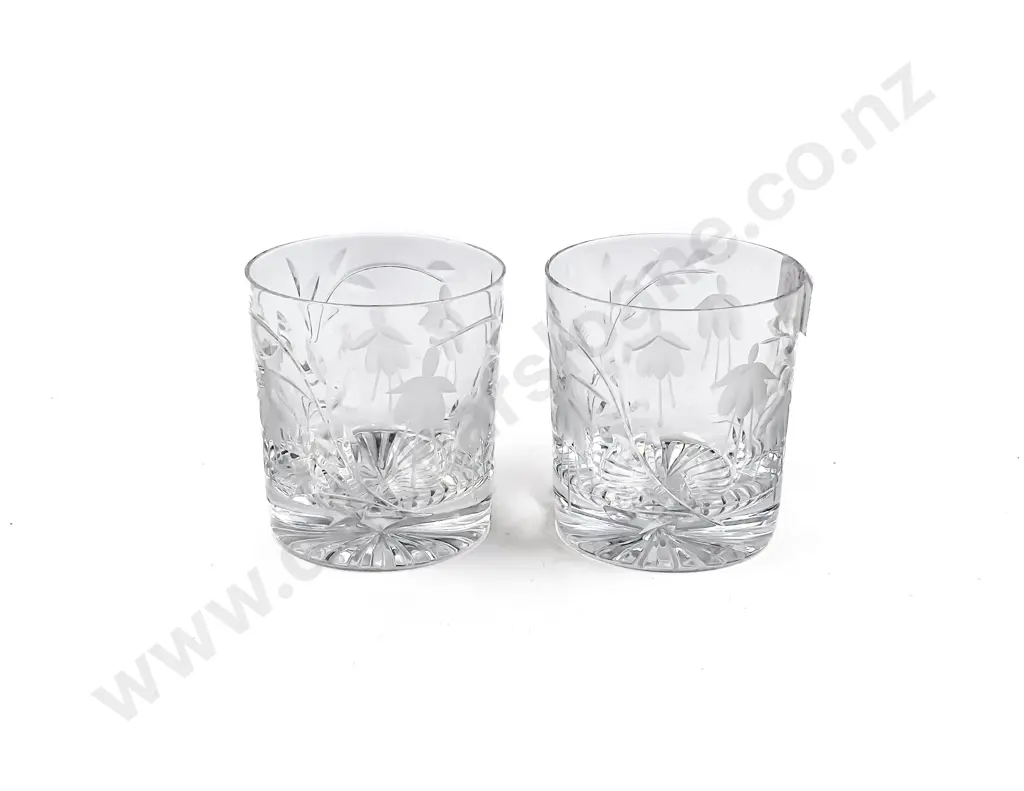 Pair Stuart Crystal Whisky Tumblers Image 1++