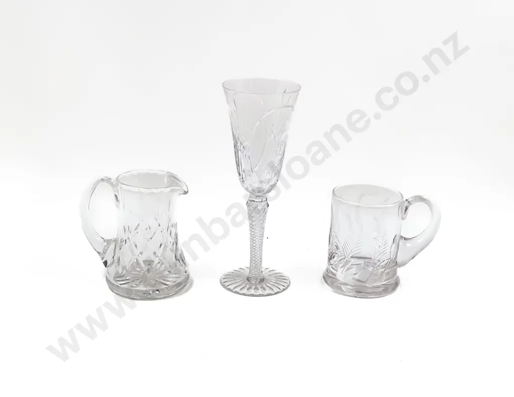 RD Commemorative Flute Glass with Stuart Crystal Tankard & Other Image 1++