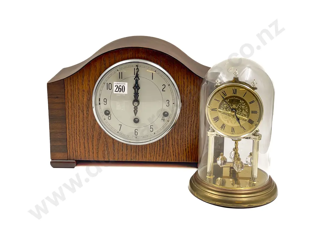 Dome Cased Clock with Other Mantle Clock Image 1++