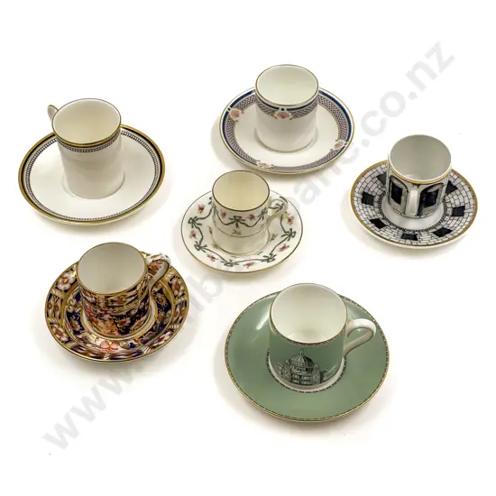 Six Assorted Coffee Cans & Saucers