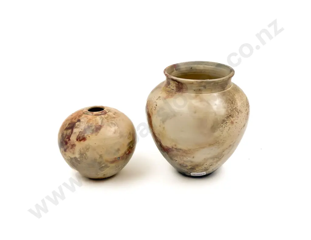 Two Pitted Fired Pottery Vases by Nonna Nell Image 1++