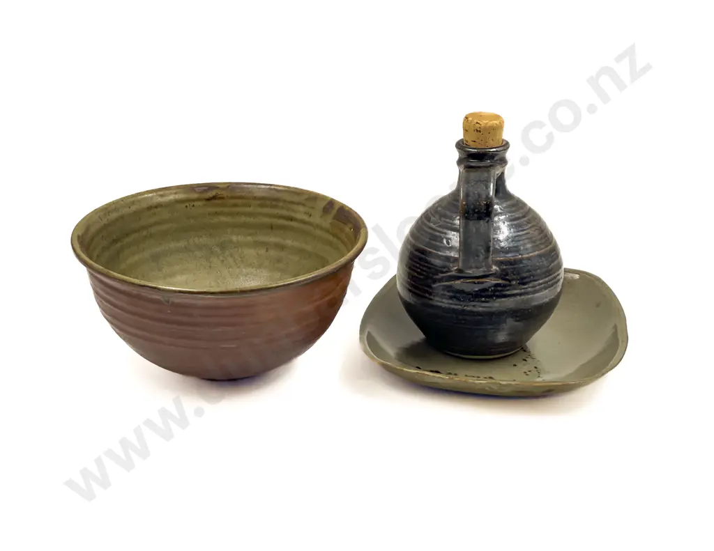 Roger King Pottery Dish with Bowl & Flagon Image 1++