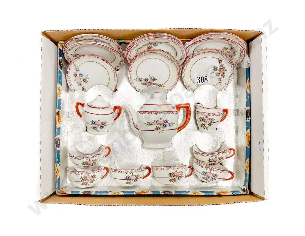 Part Boxed Japanese Toy Tea Set Image 1++