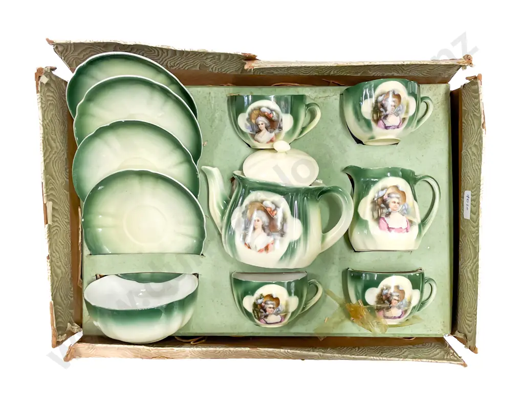 Part Boxed Early C20th European Toy Tea Set Image 1++