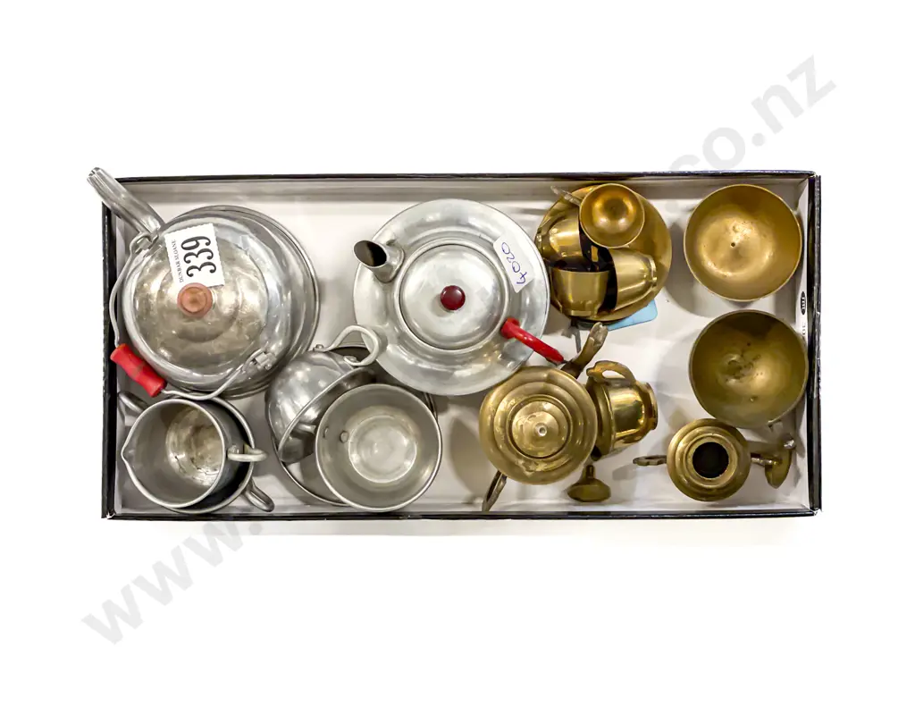 Metal Toy Tea Set and Brass Ware Image 1++