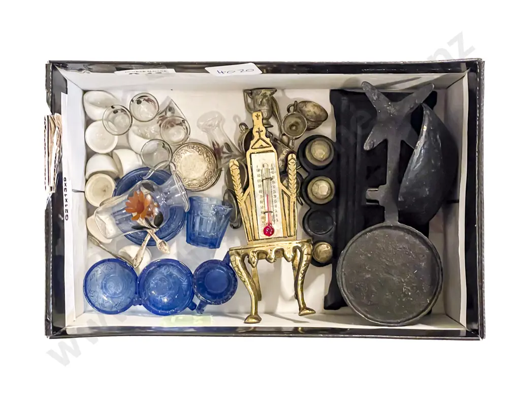Miniature China and Glassware and set of Scales Image 1++